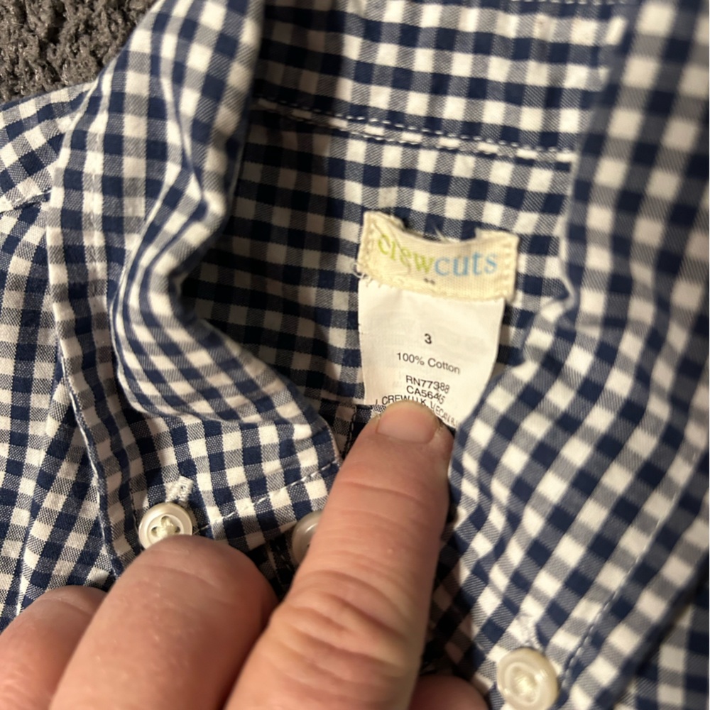 Crewcuts Gingham Button Down Shirt with Classic Collar - Picture 3 of 3